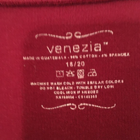 Venezia top shirt t-shirt burgundy size 18/20 - Picture 3 of 4